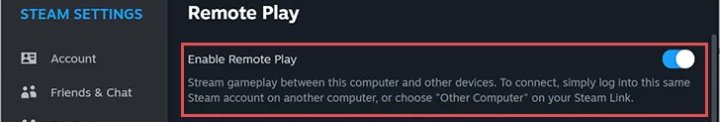 Steam Enable Remote Play